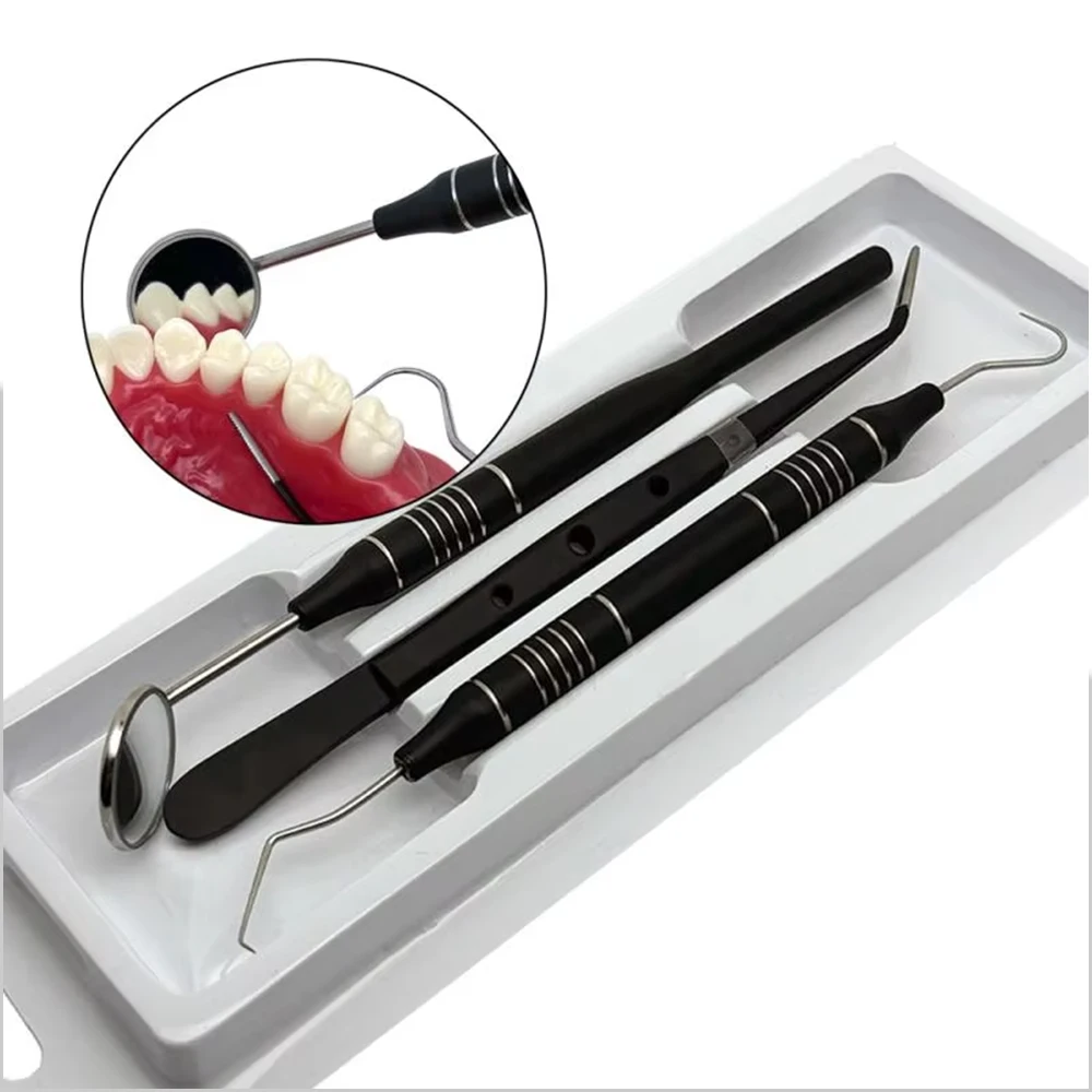 

Стоматологический набор из нержавеющей стали, зеркало для рта, пинцет, изогнутый зонд, инструменты для чистки полости рта, набор инструментов для гигиены стоматолога
