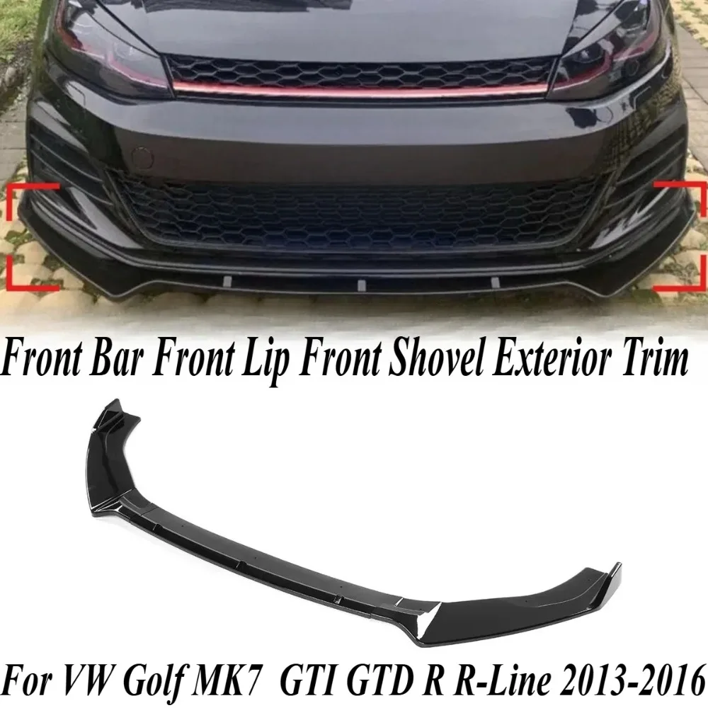 

For VW Golf MK7 GTI R R-Line 2013-2020 Front Bumper Lip Splitter Aggressive Style Glossy Black ABS Material Direct Fit Body Kit