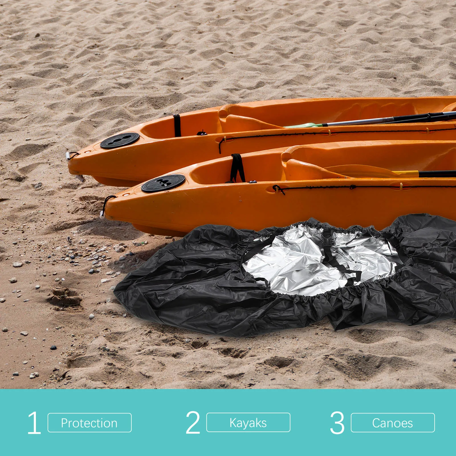 

Kayak Protective Cover Oxford Cloth Waterproof Sunproof Uv Prevention Dust Storage Bag Cover Sunproof Shield Covers for Kayak