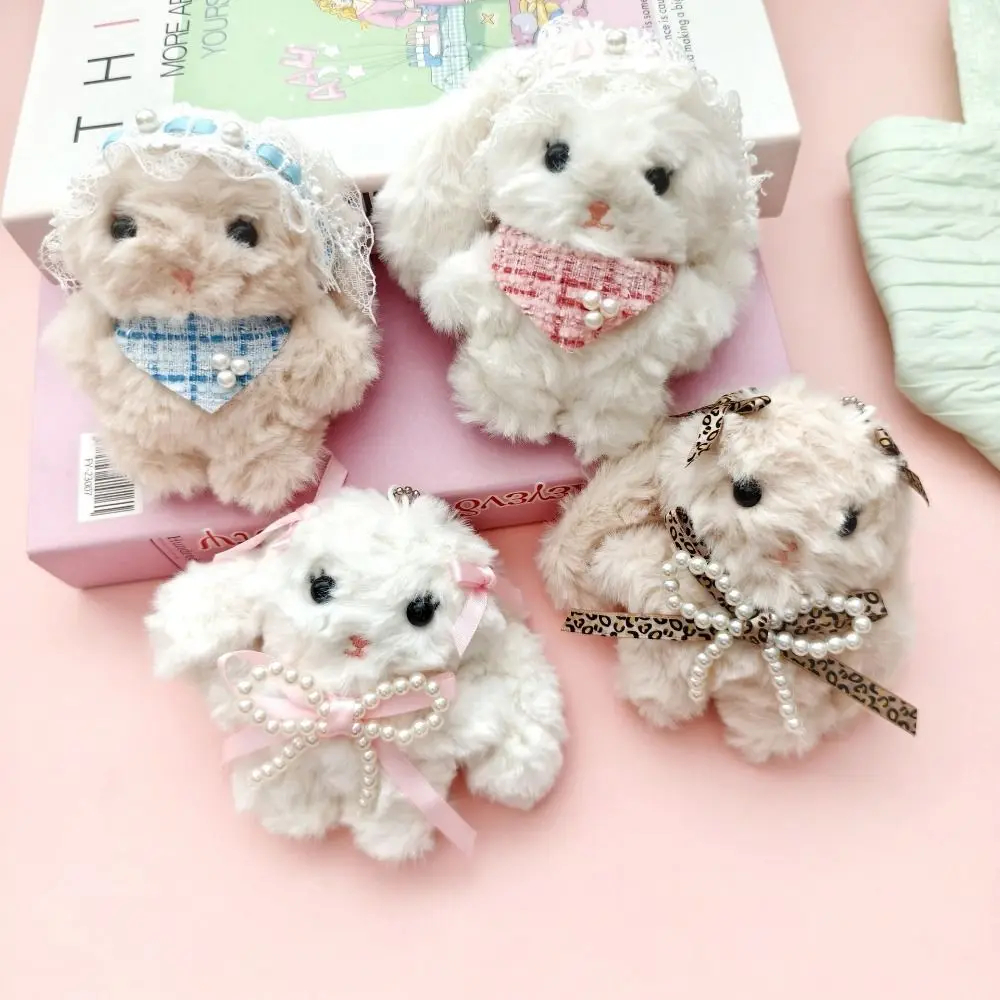 

Милый прочный плюшевый брелок-кролик в стиле Лолита с бантиком, мягкая игрушка-ключница