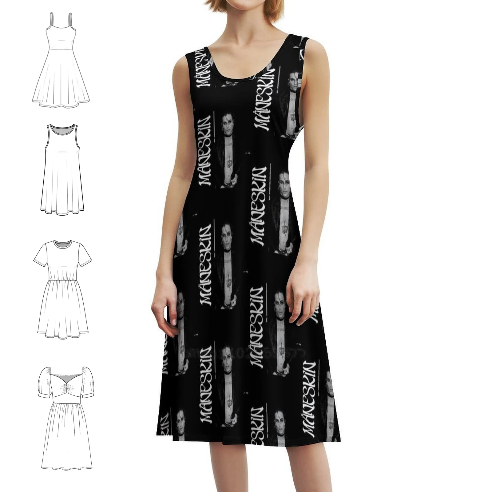 راش! فستان حفلات نسائي من World Tour-Teatro D'Ira Vol I ملابس خروج عصرية مطبوعة ملابس نادي للإناث عتيقة Maneskin #1