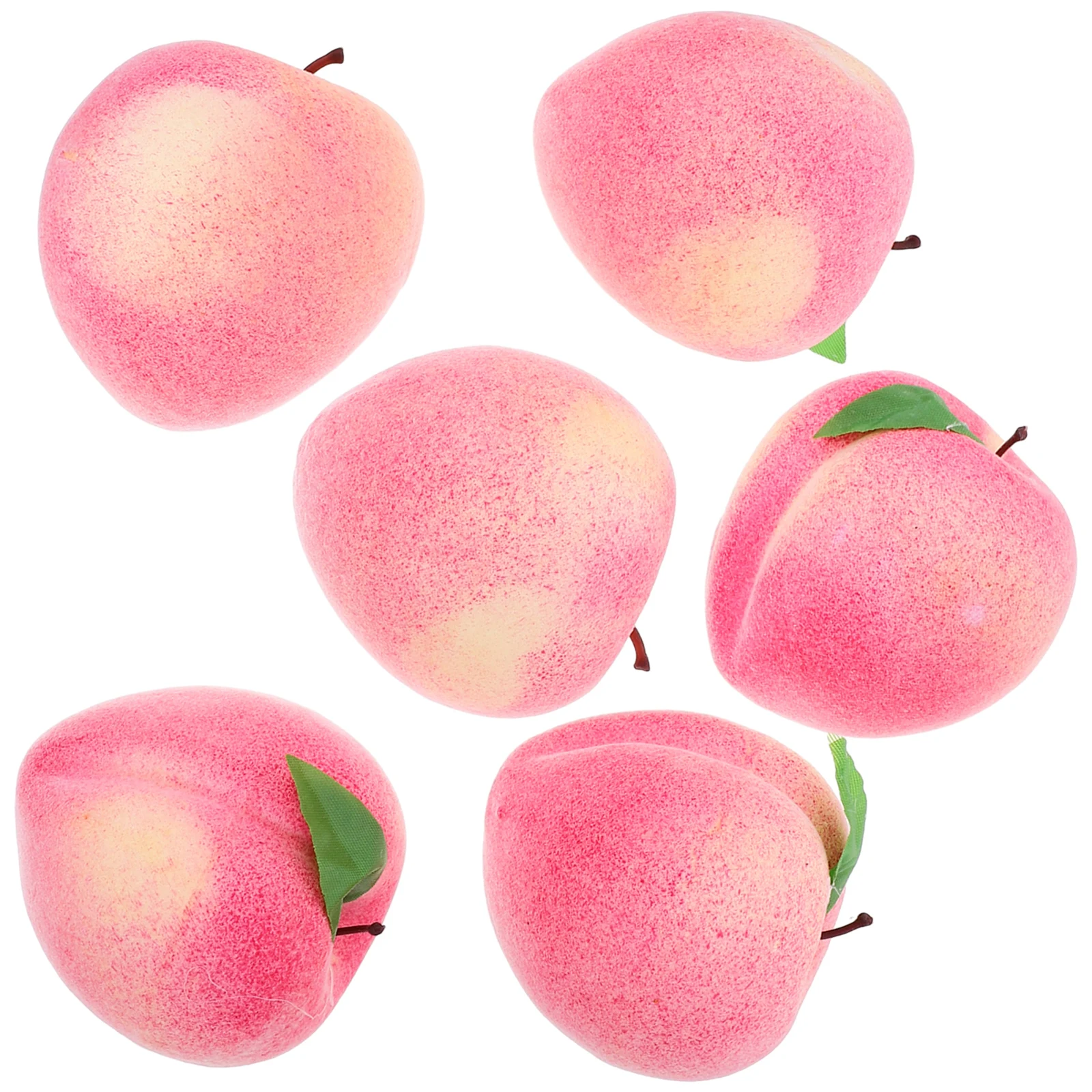 

6pcs Artificial Peach Decor Lifelike Foam Fruits Teaching Aids Mini Ornaments Fake Peaches Display Props Craft Model