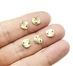 50pcs Hammered Round Connector, Wavy Round Earring Charms, Jewelry Making, Earring Findings, Jewelry Supplies, 8x0.5mm R087