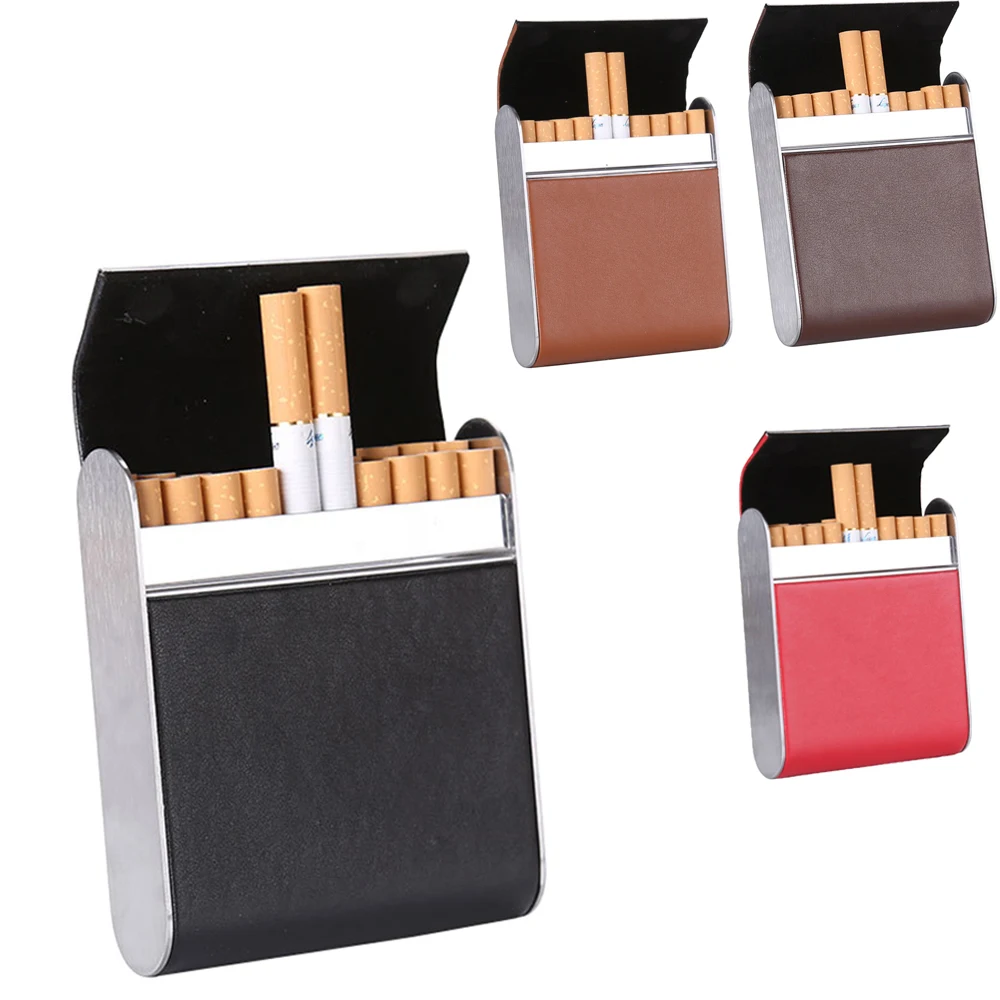 Fashion Woman Stainless Steel Cigarette Case Box Business Cigarette Pouch Smoking Accessories