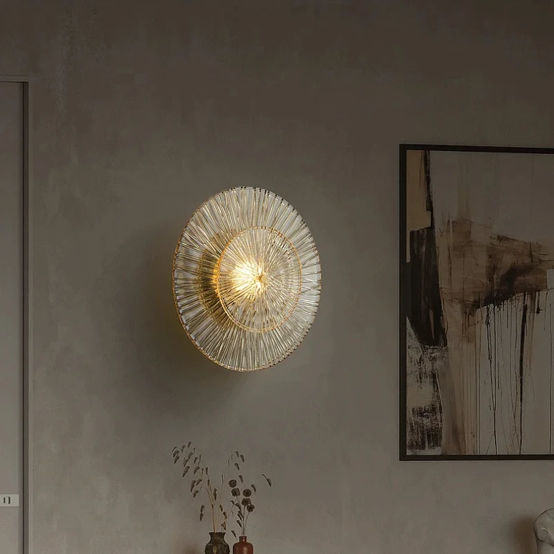 

Lausanne Постмодернистский домашний декор для гостиной Фон Настенный светильник Спальня Светильники Роскошные стеклянные бра для коридора и прохода