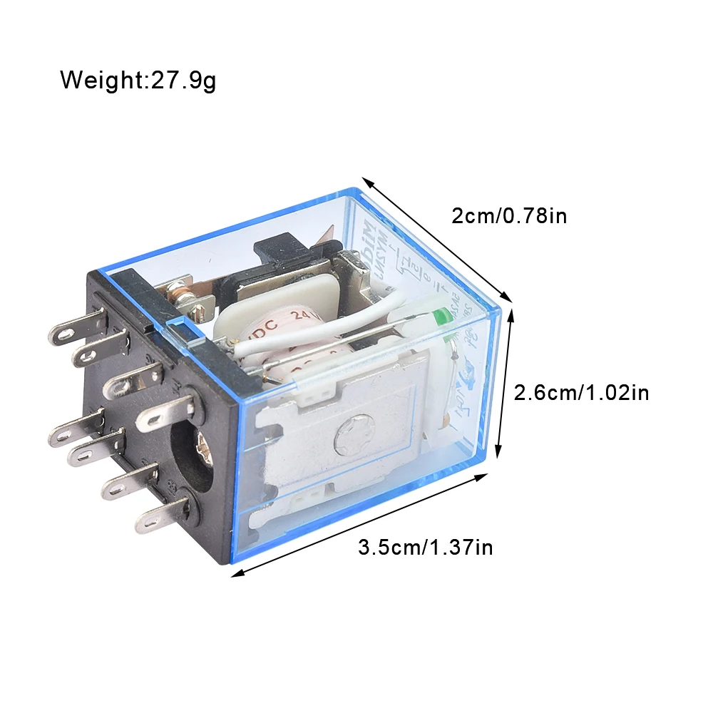 HH52P MY2NJ DPDTMiniature Coil Generalelectromagnetic intermediate relay switch with Socket Base 8Pin LED AC110V 220V DC12V 24V