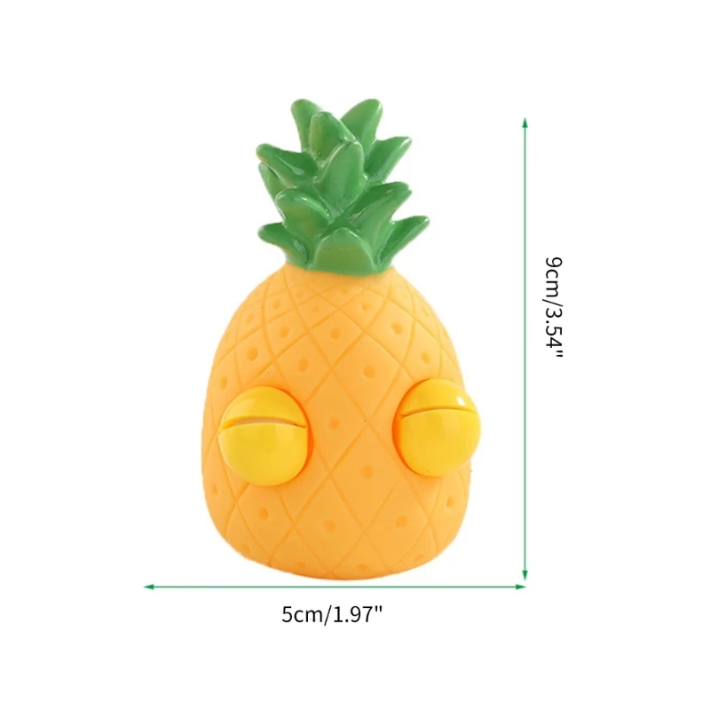 1Pcs Fruit Unstuffed Toys Squeeze Toy Eye Popping Pineapple Stress Toy Spoof Practical Joke Props For Adult Kids