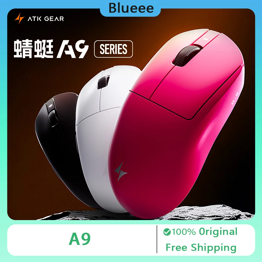 

Мышь Atk A9 Ultra PAW3950 Ultra Sensor, беспроводная трехрежимная игровая мышь 8K для киберспорта, легкая, 53 г, подарок для ПК