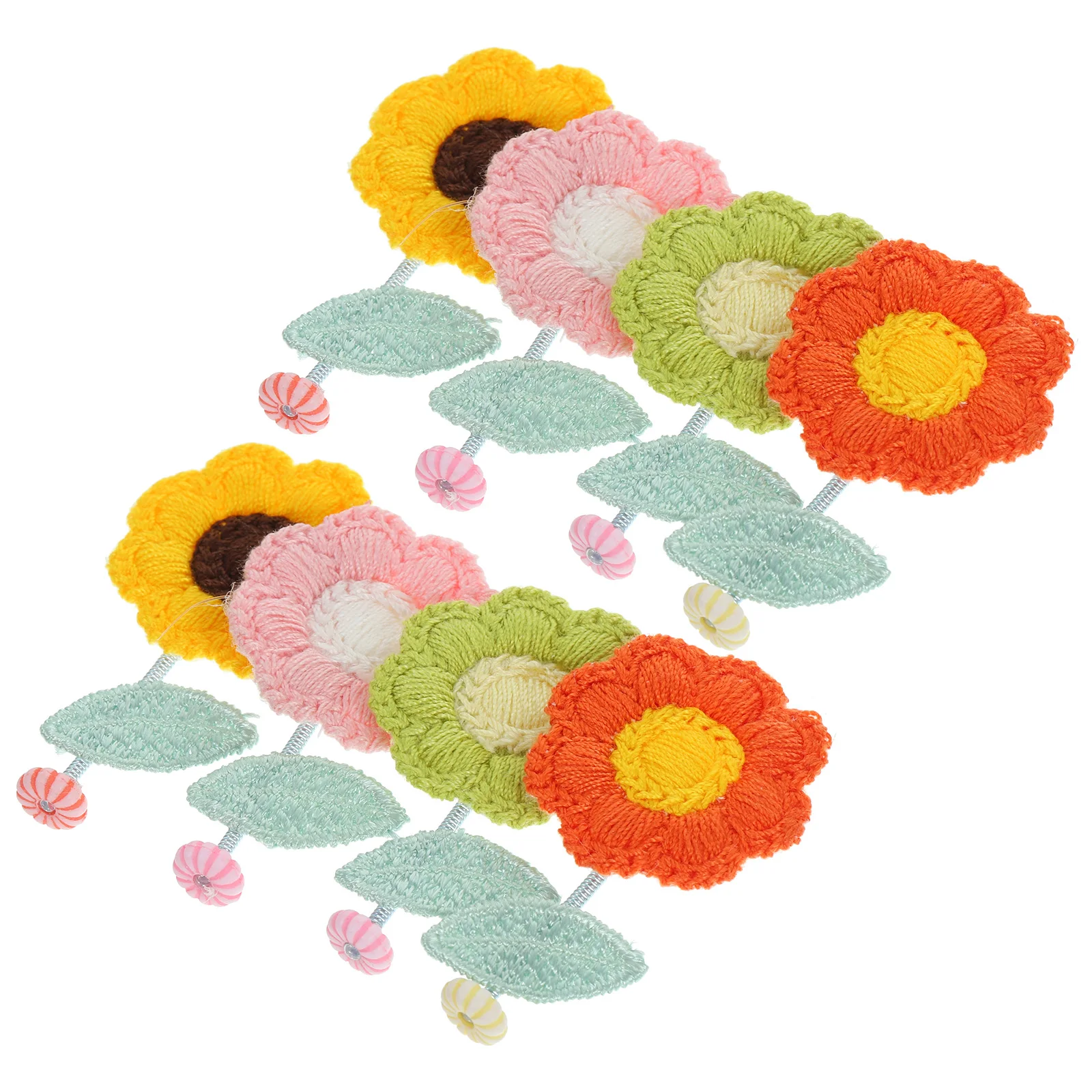 

8 Pcs Head Flower Dashboard Coil Spring Felt Flower Decor Miniature Felt Car Ornaments Bright Color Spring Flowers