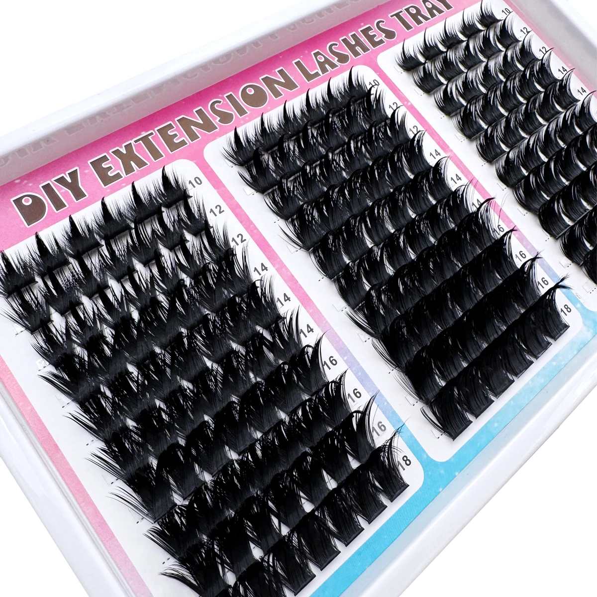 300D-60D Spikes Lash Cluster Wimpernverlängerungen 180 Stück/260 Stück Dicke, Stachelige Einzelwimpern 10-18mm Mega Wispy DIY für Zuhause – Detail 7