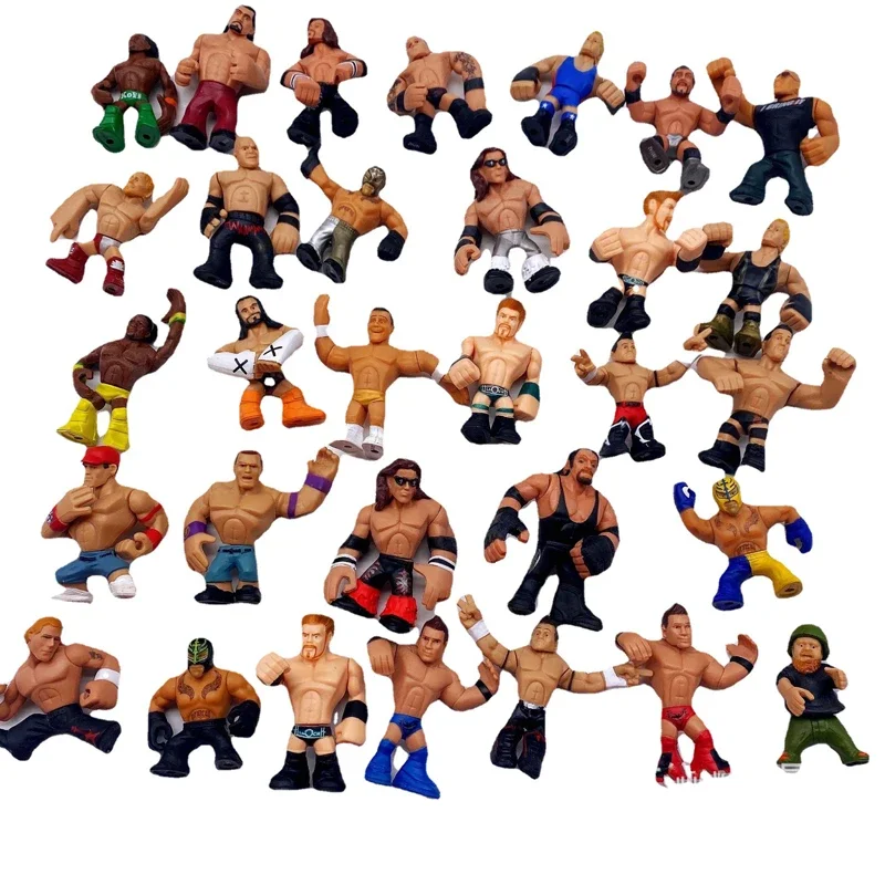 4-20Pcs Cartoon Wrestler Gladiator Superstar Figure Character PVC Model Occupation Figurine Collectible Limite Toy Gift for Kid