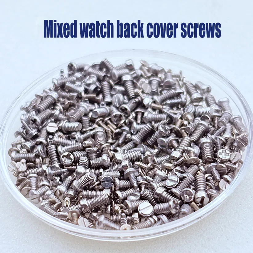 10pcs Watch accessories back cover screws watch miscellaneous back cover screw M1.0/M1.2/M1.4/M1.6 thick back cover screws mixed