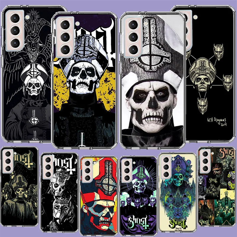 Ghost Papa Emeritus Phone Case For Samsung Galaxy S24 S23 Ultra Capa Shell S22+ S21 Plus S20 FE S10 Lite S10E S9 Cover Silicone