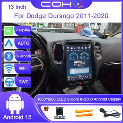 13 Inch For Dodge Durango 2011-2020 Android 15 Octa Core 8G+128G Car Multimedia Player Stereo Receiver Radio 4G WIFI GPS QLED