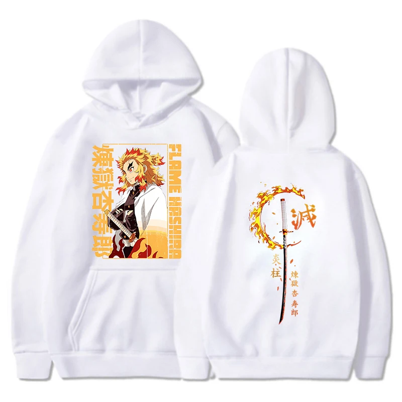 Fashion Autumn Winter Hoodies Anime Rengoku Kyoujurou Hoodie Harajuku Sweatshirts Women Men Long Sleeve Clothes