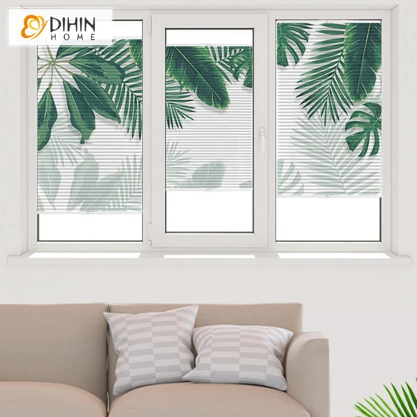 Tropical Rainforest 40-50% Half Blackout Cellular Honeycomb Blinds Shades Home Decor For Living Room Customize Curtains