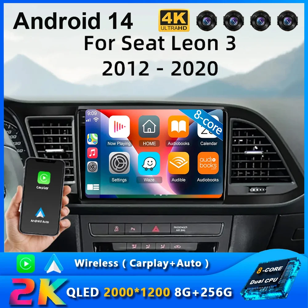 

Android 14 Auto Carplay Car Radio For Seat Leon 3 2012 2013 2014 2015 - 2020 Navigation GPS Multimedia Player Stereo WiFi+4G BT