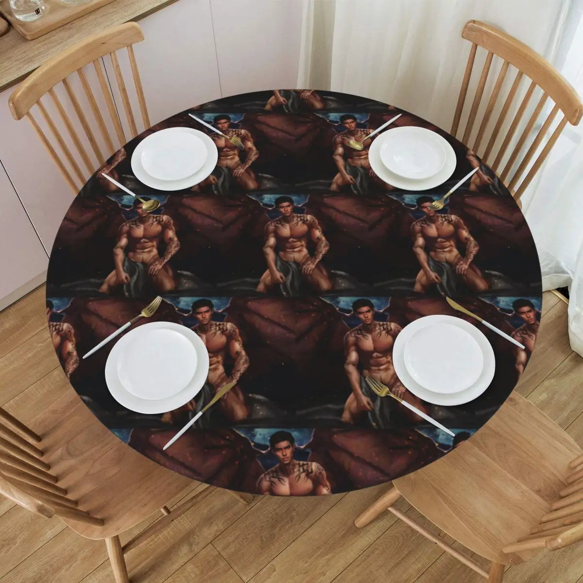 Rhysand From A Court Of Thorns And Roses II Waterproof Round Tablecloth Oilproof Table Cloth Kitchen Events Dining Table Cover