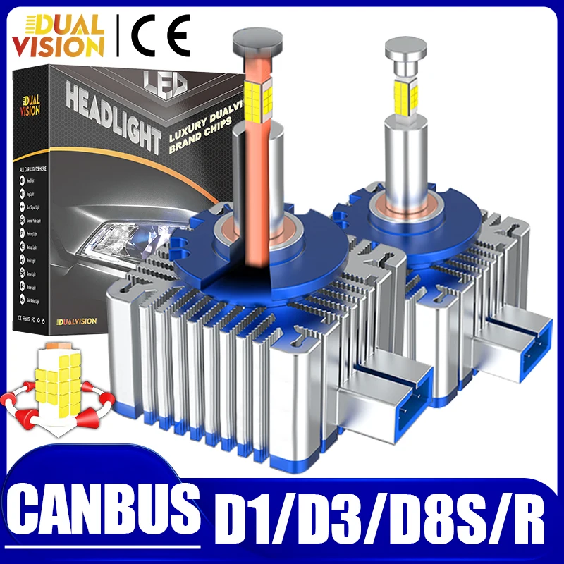 

Dualvision 360 D1S D3S Светодиодные автомобильные фары HID D8S D1R D3R D Series Stop CSP Лампы Canbus 6000K Plug&Play Автомобильные фары 12 В