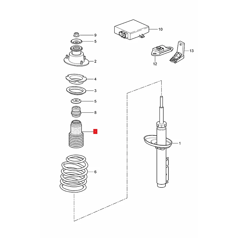 Picture 6: New 98633350501 for Porsche 911 Cayenne Boxster Cayman 1 Pair Shock Absorber Coil Spring Dust Cover 986 333 505 01.