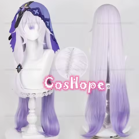 HSR Black Swan Cosplay Wig 100cm Long Straight Light Purple Gradient Wig Cosplay Anime Cosplay Wigs Heat Resistant Synthetic Wig