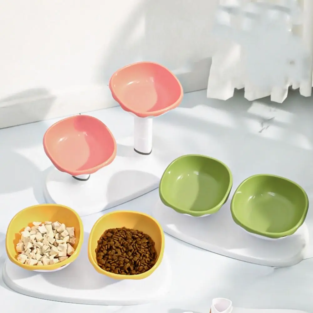 

Adjustable Pet Bowl Double Bowl Large Capacity Cat High Foot Bowl Detachable Plastic Dog Food Feeding Basin Water Container