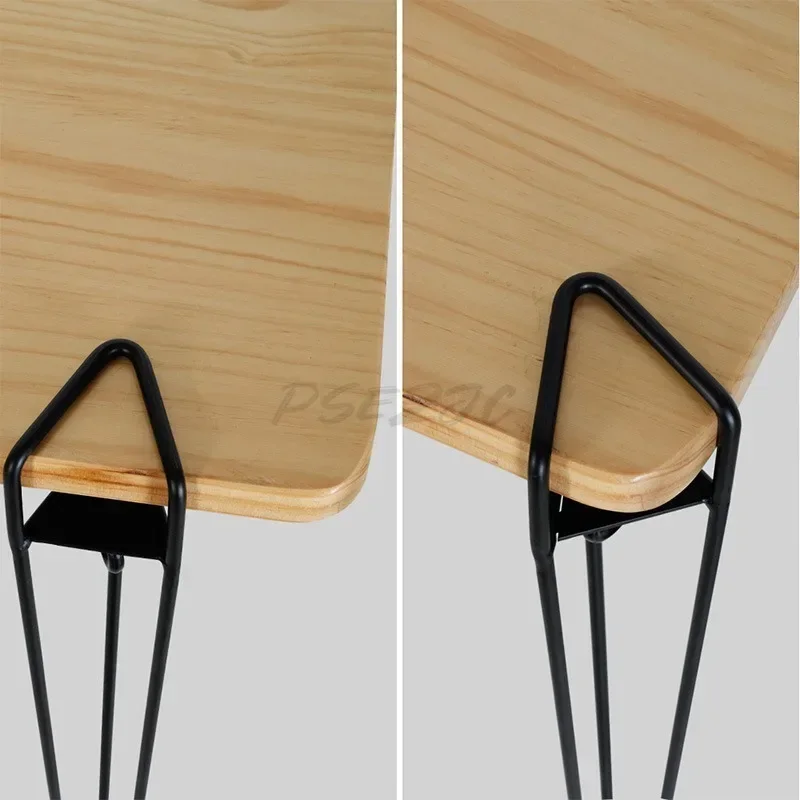 4pcs/set of Household Portable Detachable DIY Black Metal Table Stand Simple Dining Table Without Drilling Support Fee