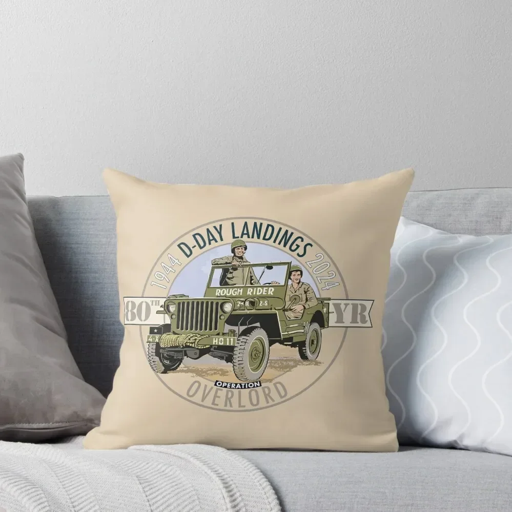 

D-DAY 80th Commemoration, 6th June 2024 Throw Pillow pillows decor home Pillowcase Cushion Plaid Sofa pillow