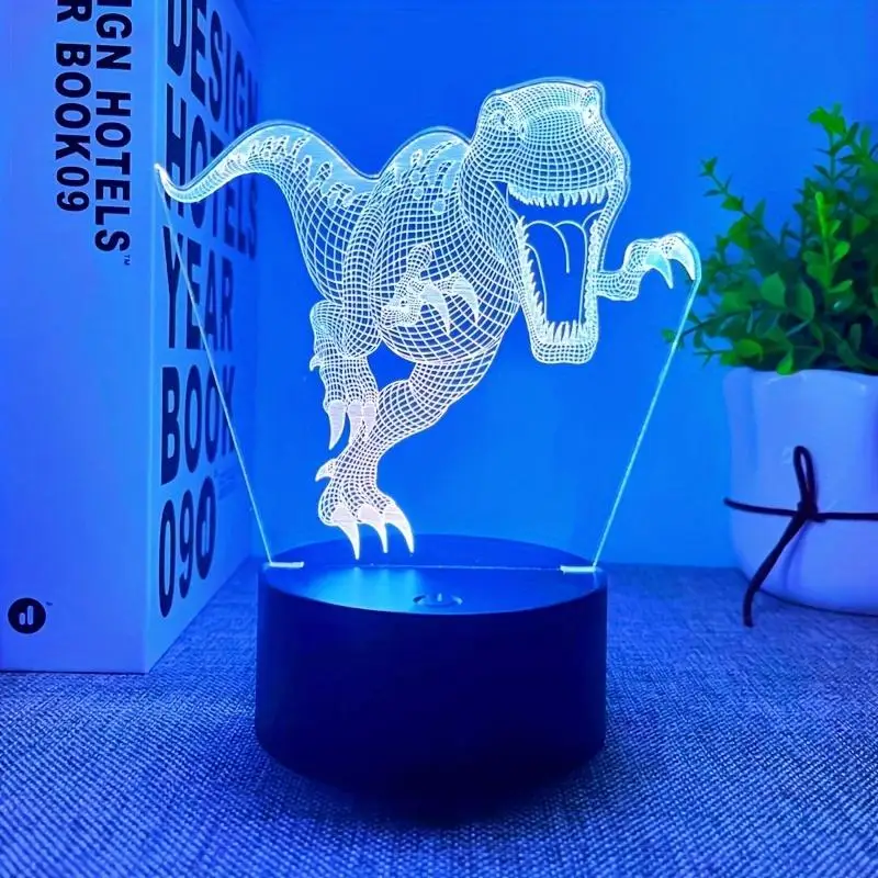 

3D Dinosaur Night Light Atmosphere Light with Touch Table LED Lamp Illusion Light Room Decor Birthday Xmas Valentine's Day Gift