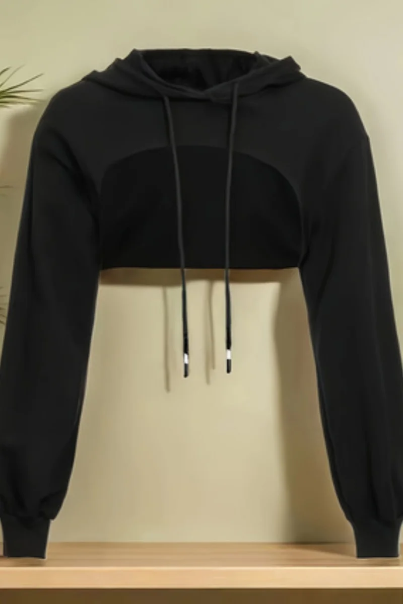 هوديي نسائي عصري بأكمام قصيرة وأكمام طويلة #5