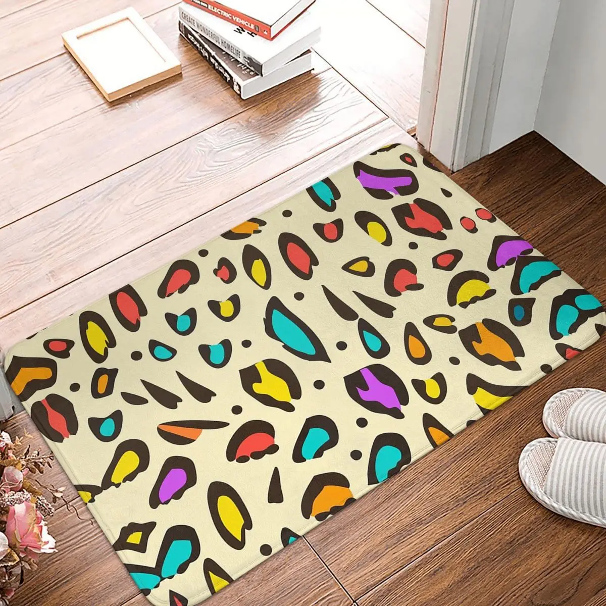 Classic Colorful Leopard Print Doormat Kitchen Entrance Home Floor Mat Anti-slip Carpet Rug for Bedroom Footpad Mats