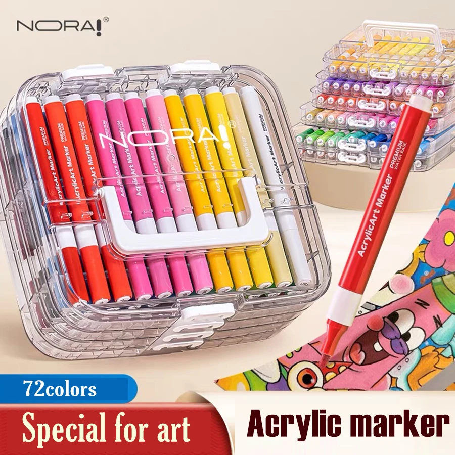 

12-72 Colors Acrylic Paint Pens Markers Hard-headed Tip Paint Markers for Rock Painting Wood Canvas Stone Christmas Gift DIY Cra