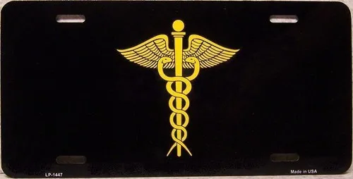 Aluminum License Plate Doctor Medical Caduceus Symbol NEW Aluminum