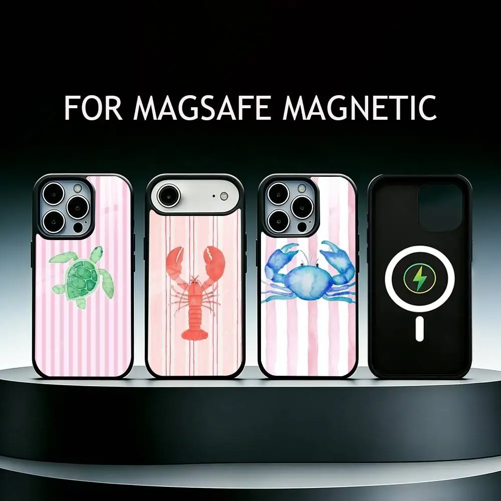 

Marine life, crabs, lobsters Phone Case For iPhone17,16,15,14,13,12,11 Plus,Pro Max Magnetic For Magsafe Wireless Charging