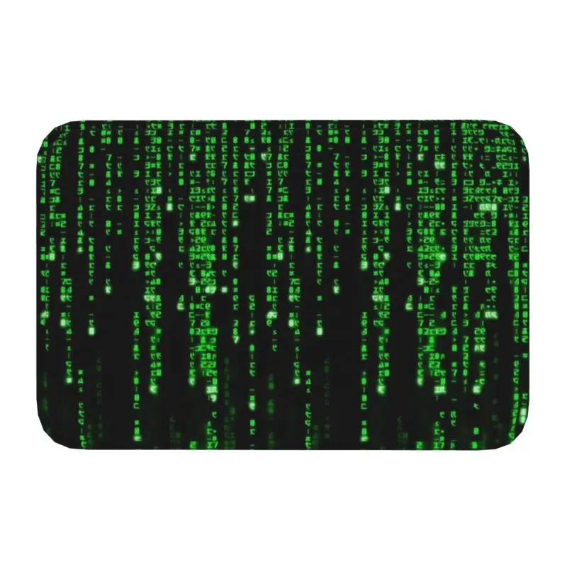 Binary Code The Matrix Program Front Door Mat Anti-Slip Absorbent Hacker Programmer Indoor Doormat Floor Bathroom Rug Carpet