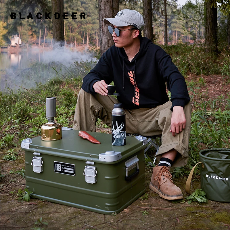 BLACKDEER 47L Aluminum Alloy Box Outdoor Camping Storage Box High-capacity Move House Travel Sundries Trunk Portable Case
