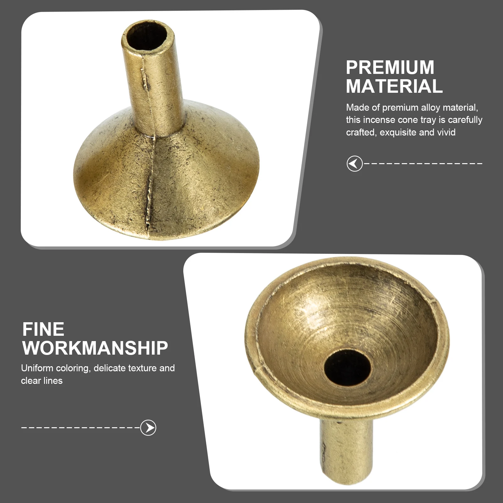 

50 pcs Cone Holder Alloy Backflow Burner Trays Portable Metal Incense Stick Support Reusable Censer Holder Home Supplies Simple