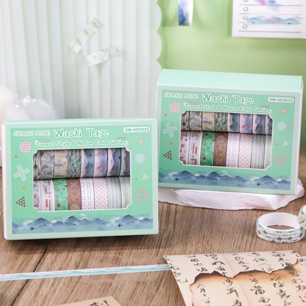 20 Rolls Washi Tape Set 10mm Wide 2m Long Fruit Patterns Colorful Washi Tape Geometric Patterns Colorful Masking Tape
