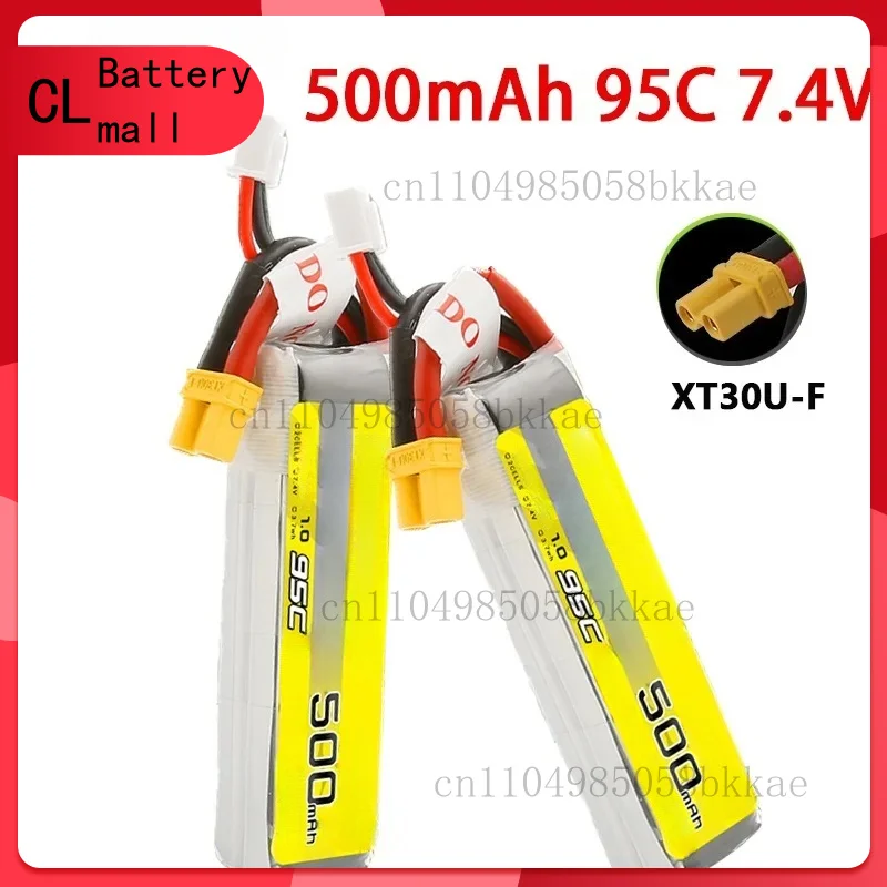 

for TATTU R-LINE 1.0 7.4V Lipo Battery 500mAh 95C For RC FPV Airplane Quadcopter Helicopter Drone Parts 2S Drones Battery