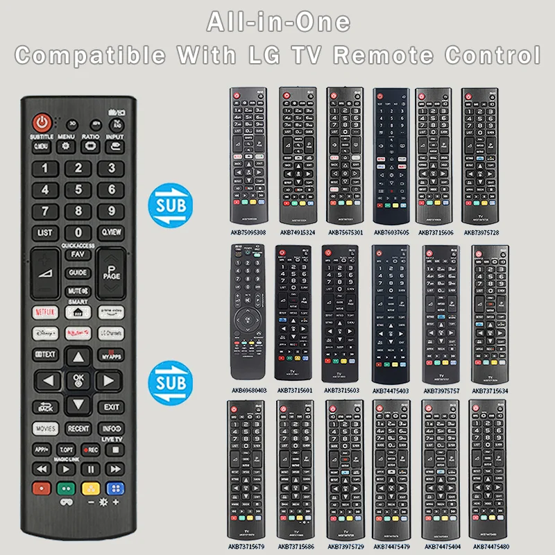 For Universal LG-Smart-TV-Ultra-HD-LED-LCD-HDTV-3D-4K-Remote-Control-Replacement With NETFLIX PrimeVideo MOVIES Buttons