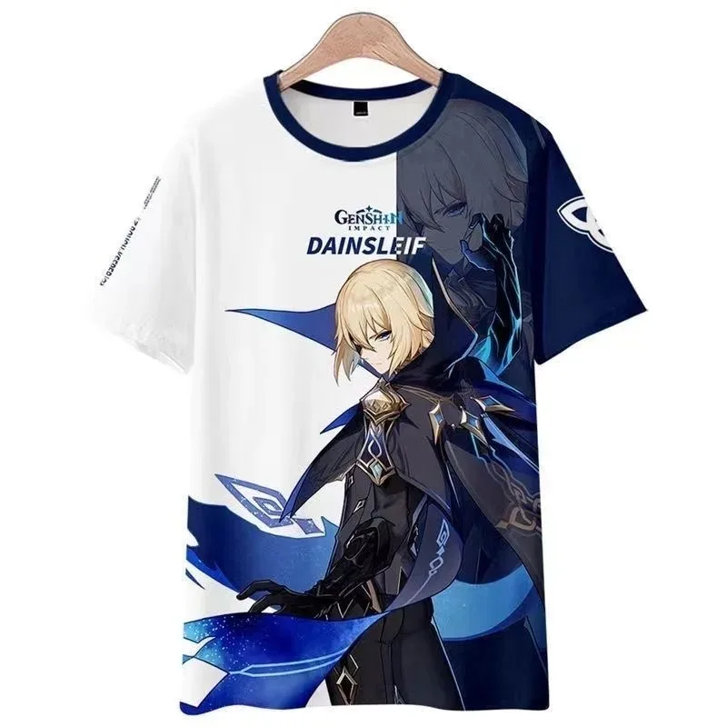 

Cosplay T Shirt E Shorts, Genshin Impact, Dainsleif, Cosplay Tops, Camisa Kimono, Capa Haori, Cool Streetwear, Traje, Verão