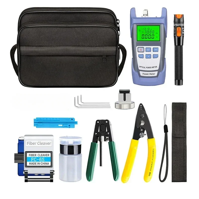 Fiber optic cold splicing tool set, fiber optic cutting knife, wire stripping pliers, Miller pliers, stripper guide rail