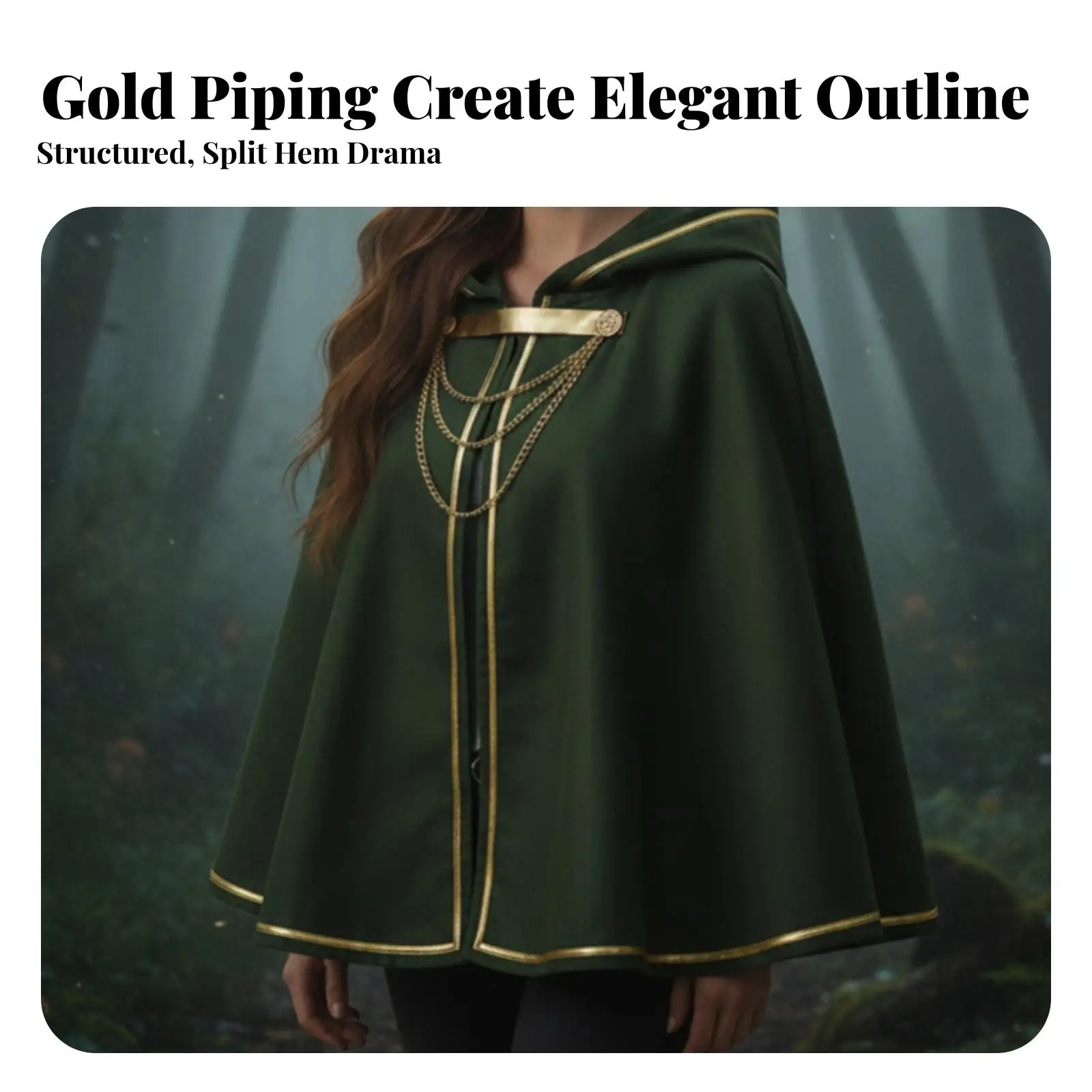 Gothic White Linen Cloak Renaissance Cape for Women Medieval Hooded Shoulder Cape Costume Outerwear with Metal Chain