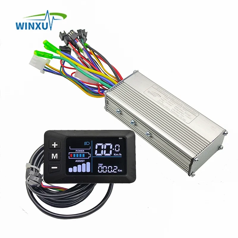 24V 36V 48V 500W 22A E-bike Brushless Motor Drive Universal Controller G51 LCD Colour Display Set for Electric Bicycle Scooter