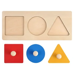 Puzzle Geometric Panel Kids Geometry Toy Mini Learning Material Sensorial for Toddler Math Bamboo Early Education