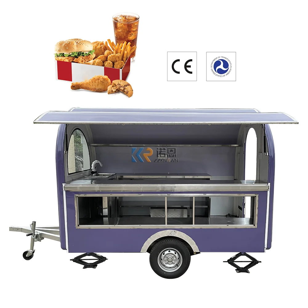 

Mobile Coffee Shop Street Food Truck Ice Cream Snack Kiosk Concession Fast Food Trailer Hot Dog Cart Custom Fully Equipments