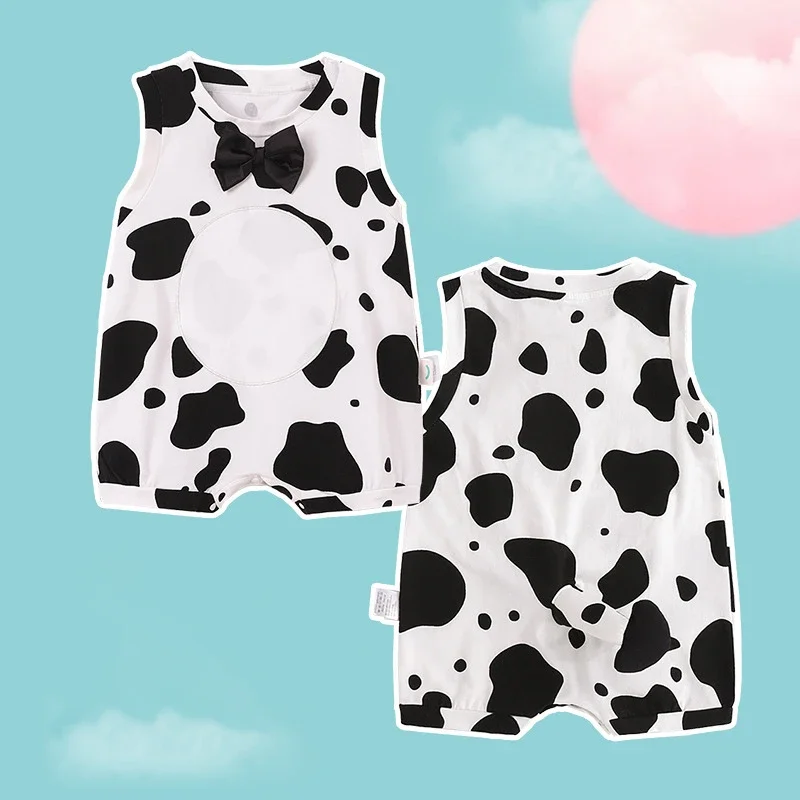 

Summer Newborn Baby Clothes Boys Girl Kawaii Cow Bodysuit Infant Korean Cartoon Romper Toddler Onesie Baby Jumpsuits Baby Stuff