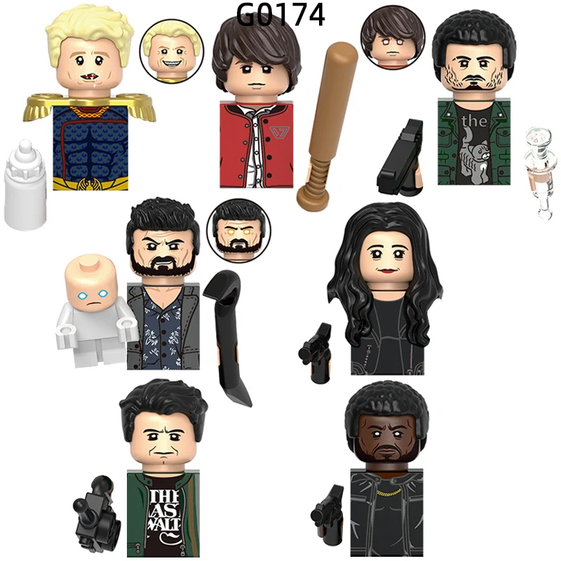 MOC Bricks Set para Crianças, Modelo de Blocos para Meninos, O Homelander Frenchi, Steve Hughie, Leite Materno, Mike Kimiko, Presentes Brinquedos, G0174