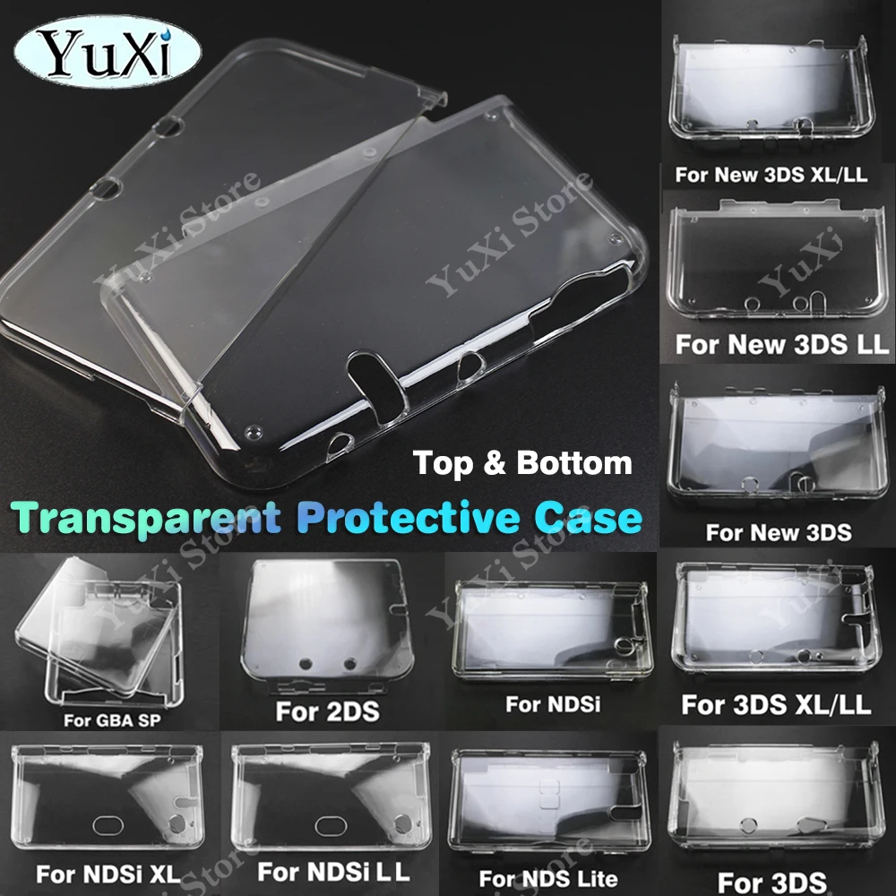 Clear Crystal Protective Case For Nintend NDS Lite NDSi XL LL Plastic Hard Shell Skin Case Cover For 2DS New 3DS XL LL GBA SP