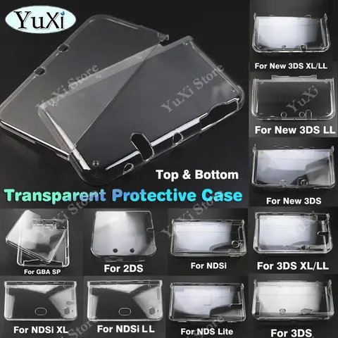Clear Crystal Protective Case For Nintend NDS Lite NDSi XL LL Plastic Hard Shell Skin Case Cover For 2DS New 3DS XL LL GBA SP